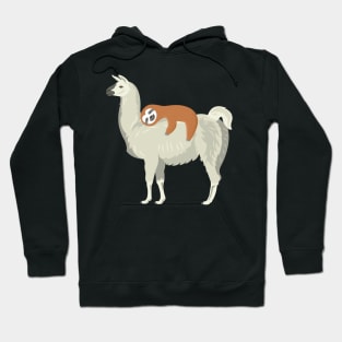 Cute & Funny Sloth Sleeping on Llama Hoodie